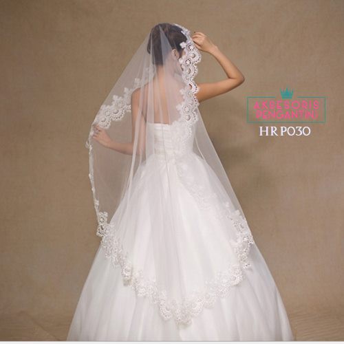 [STOCK TERBATAS] WEDDING VEIL  SLAYER PENGANTIN AKSESORIS PESTA BROKAT PUTIH HRP030