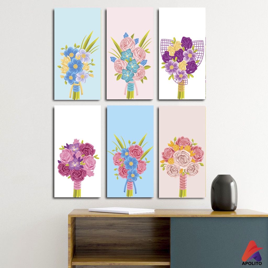PAJANGAN DINDING HIASAN DINDING BUNGA WALL DECOR  PAJANGAN KAYU BUNGA POSTER KAYU HIASAN DINDING KAMAR