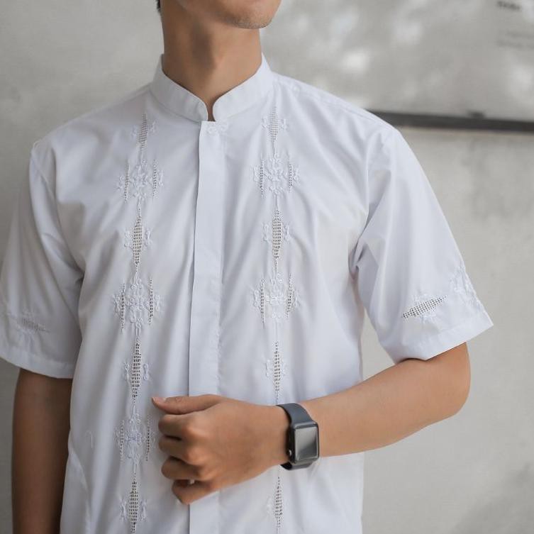 ❆ baju Koko Kerancang padang full bordir dan sulam tangan lengan panjang dan pendek ♟