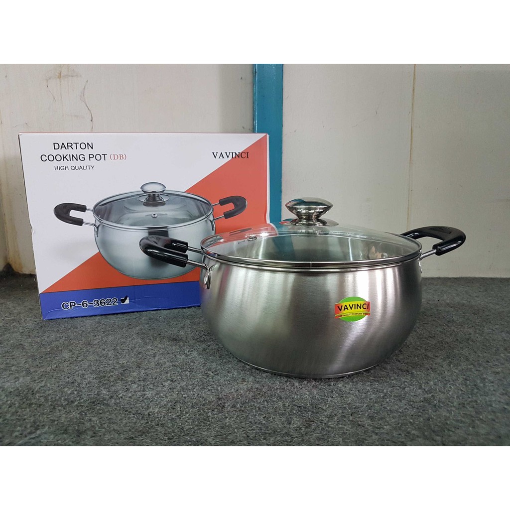 Panci Soup Stainless Vavinci Darton Cooking Pot 22 cm