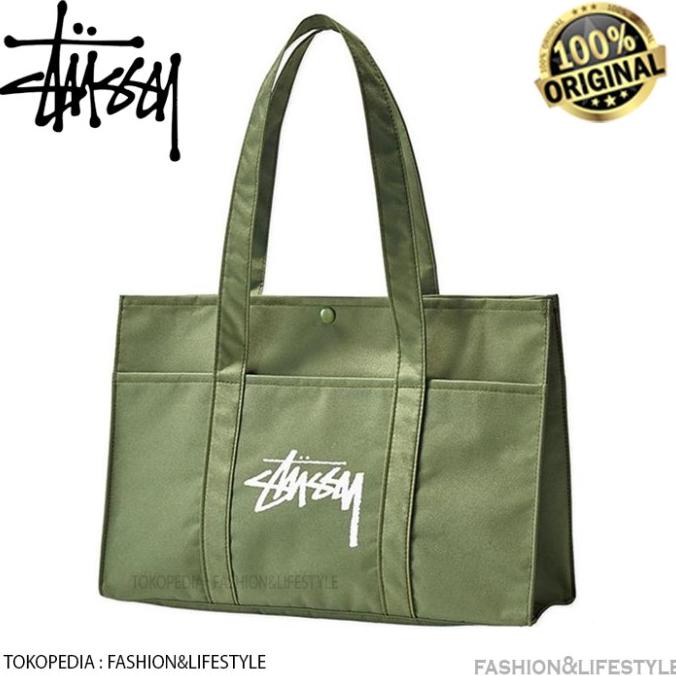 New Stussy Military Green Tote Bag 100% Original Stussy From Japan