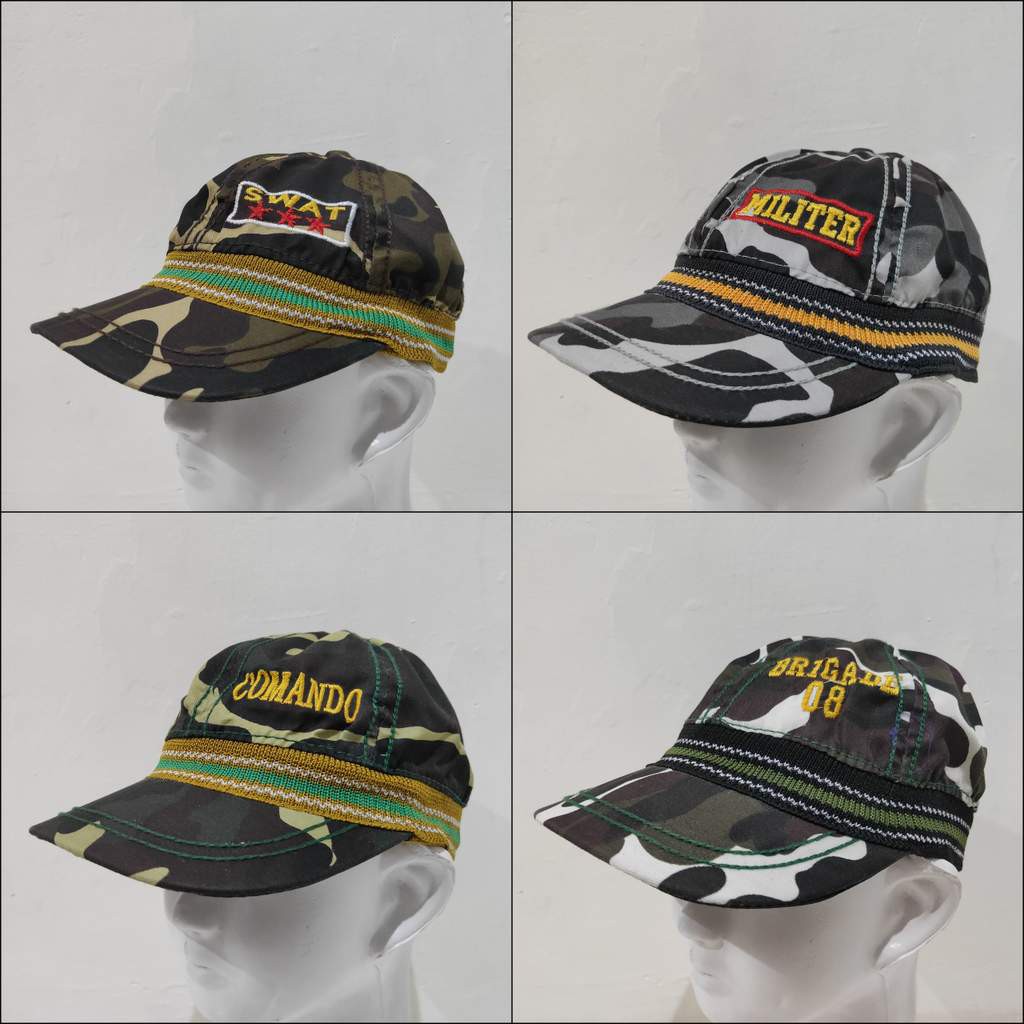 Topi paddy pet komando size balita anak motif loreng PET-LORENGANAK