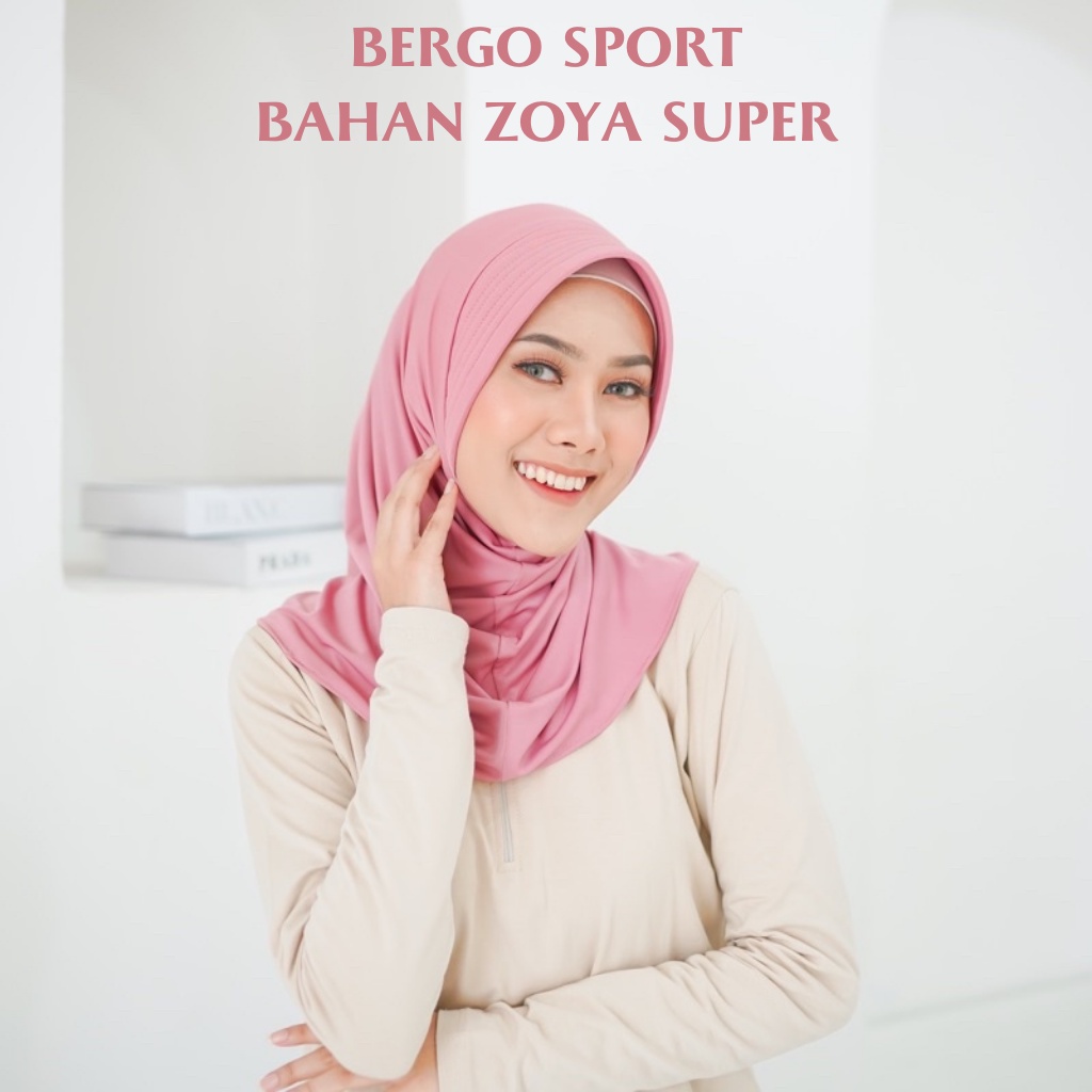 MALAYU HIJAB Kerudung Krudung Hijab Jilbab Bergo Olahraga Sport Sporty Volly Wanita Muslim Bahan Jer