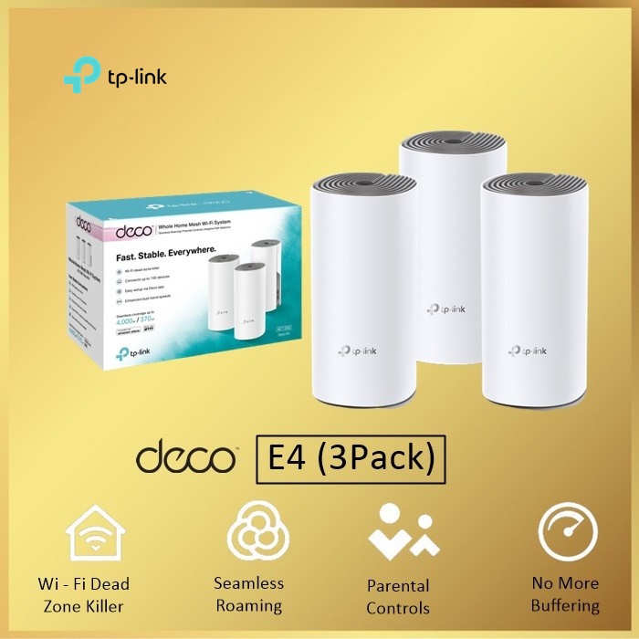 TP-LINK Deco E4 AC1200 3Pack Whole Home Mesh WiFi System Tplink 3 Pack