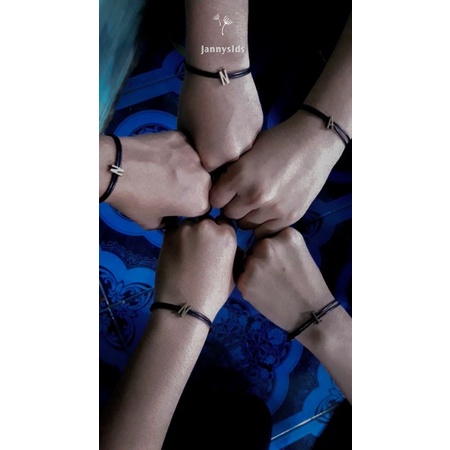 Gelang couple inisial nama tali hitam korea pasangan pria wanita bisa untuk persahabatan aksesoris cowok cewek-4