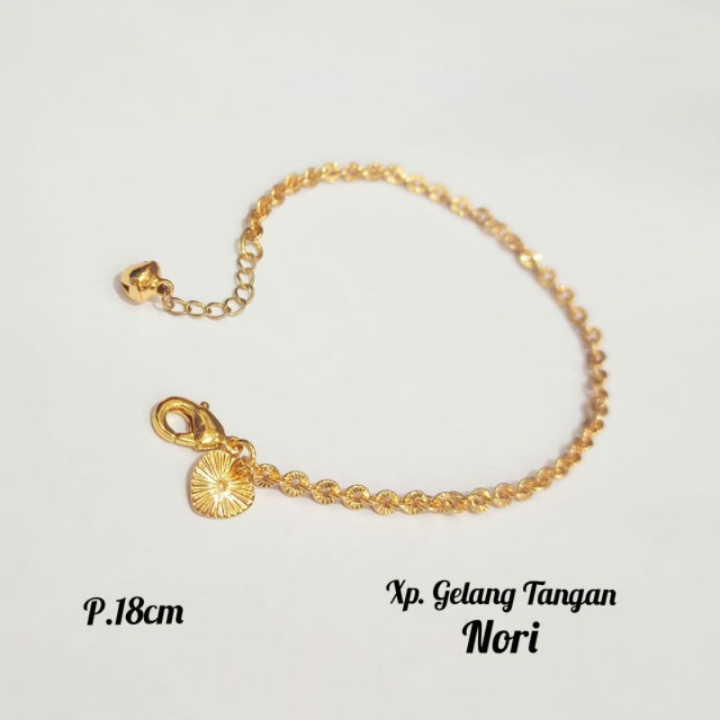 Gelang Tangan &amp; Gelang kaki Nori silver&amp;Gold,simple lapis emas 18k tidak karat