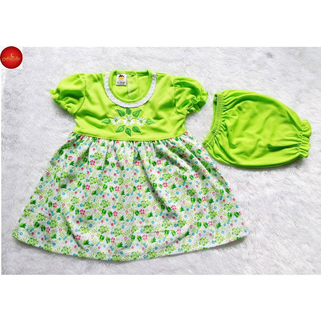 3 Set Setelan Baju Bayi Perempuan/ Dress Bayi Usia 3 - 18 Bulan, Murah Berkualitas