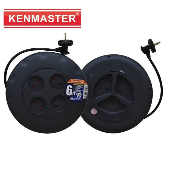 TBI KENMASTER Kabel Roll 6 Meter 4 Lubang 6M Stop Kontak