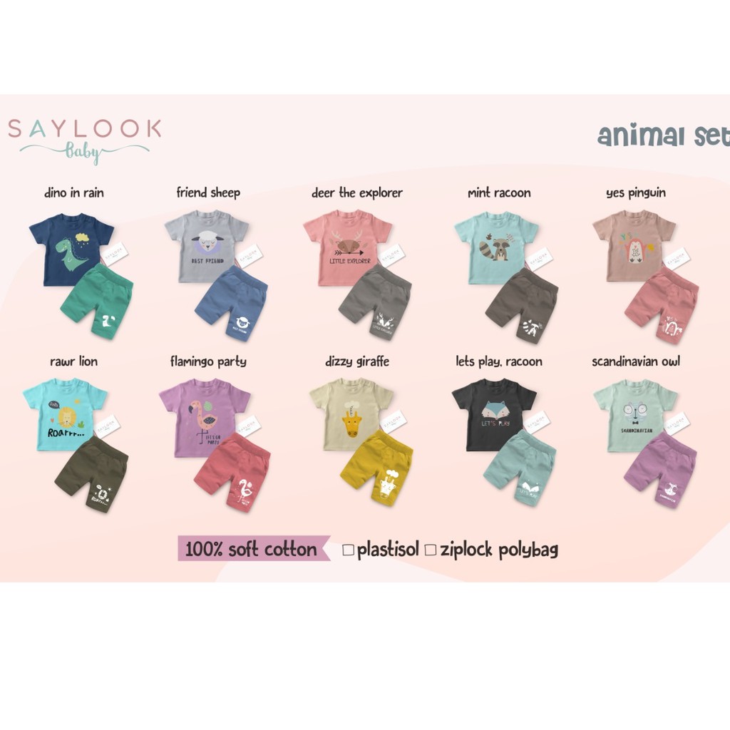 1 10th setelan merk SAYLOOK BABY anak murah  baju  kaos  