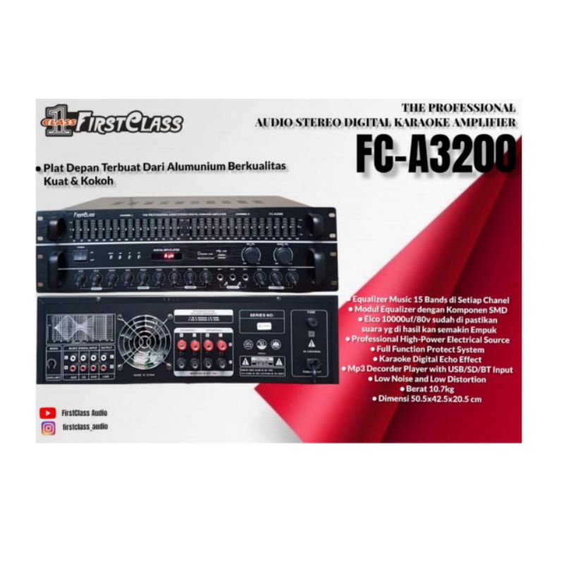 Amplifier FIRSTCLASS FC-A 3200, ampli usb, bluetooth, garansi.