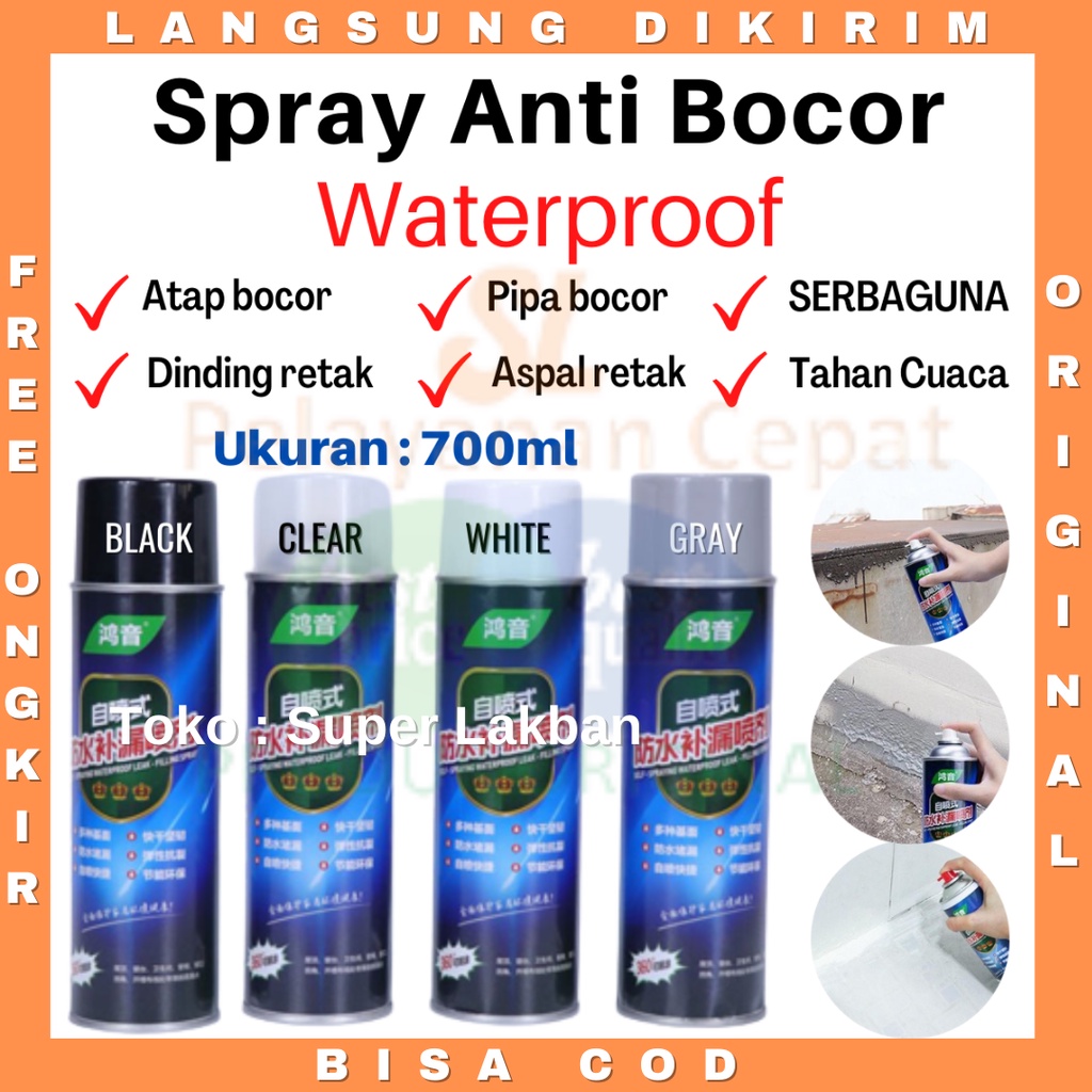 Spray Anti Bocor Ajaib 700ML Waterproof Leak Proof Spray Solusi Bocor Rembes Retak Dinding Pipa Serbaguna