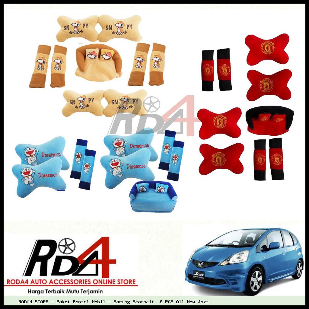 Paket Bantal Mobil - Sarung Seatbelt  9 PCS All New Jazz