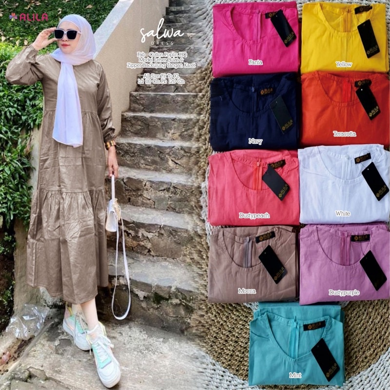 SALWA DRESS by Alila/Midi polos /gamis polos /gamis remaja