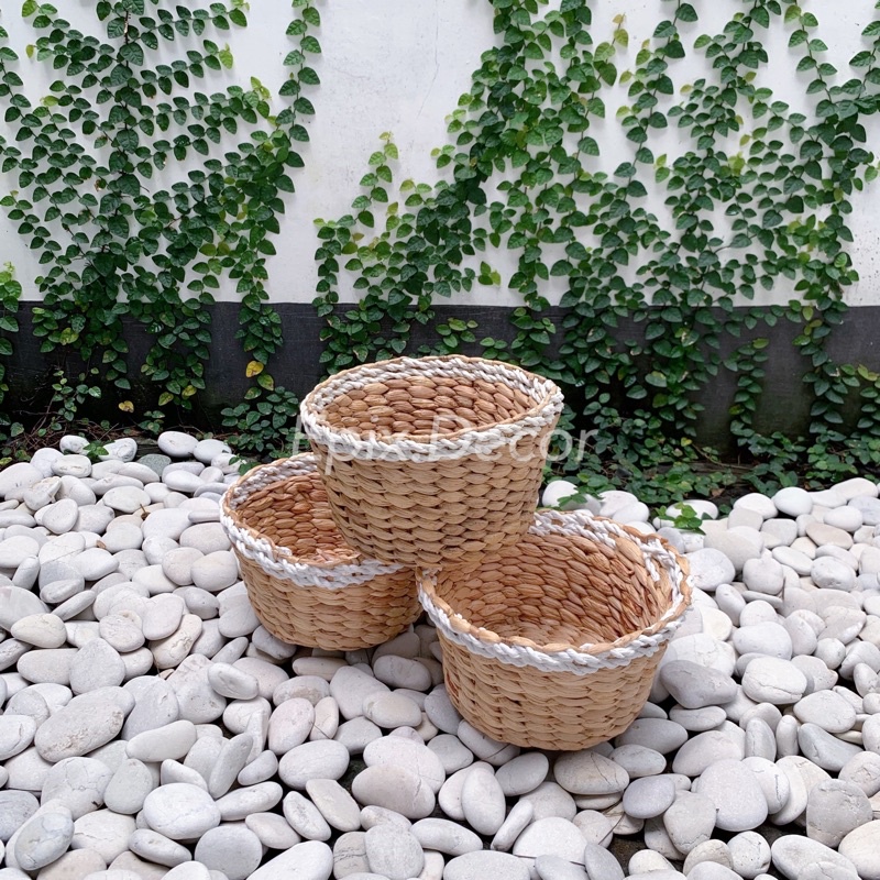 Promo Mini Round Keranjang Penyimpanan Kombinasi White QM9On5kI6dDwQE