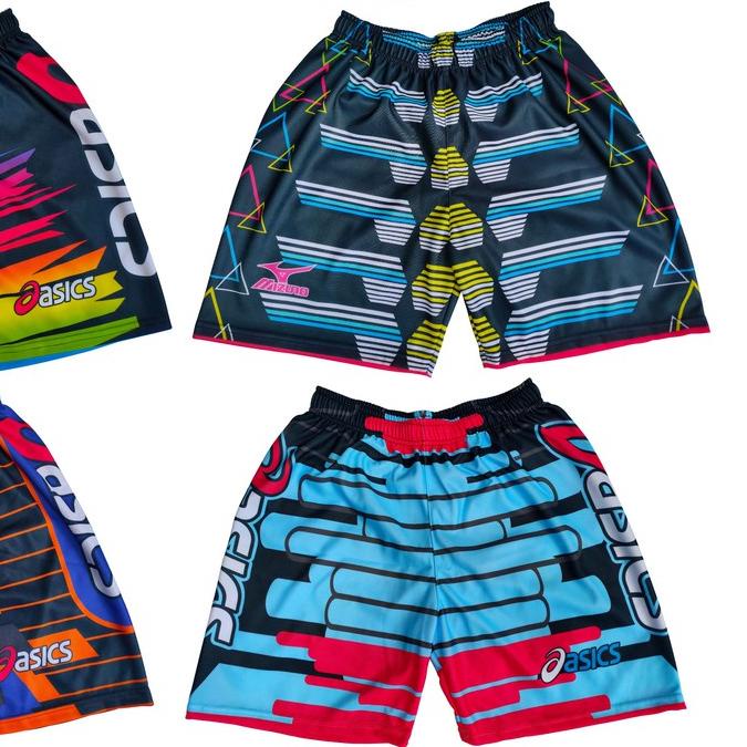 celana voli full printing logo mizuno asic kolor badminton