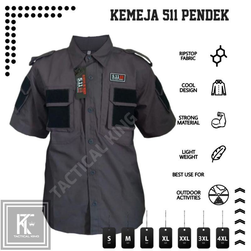 Grosir kemeja Tactical 5.11 pendek | Baju Kemeja Taktikal Lapangan | Polisi | Army