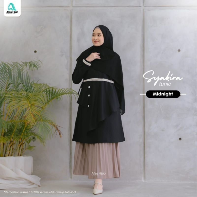 Tunic Syakira Midnight - By Afas Hijab | Tunic Afas
