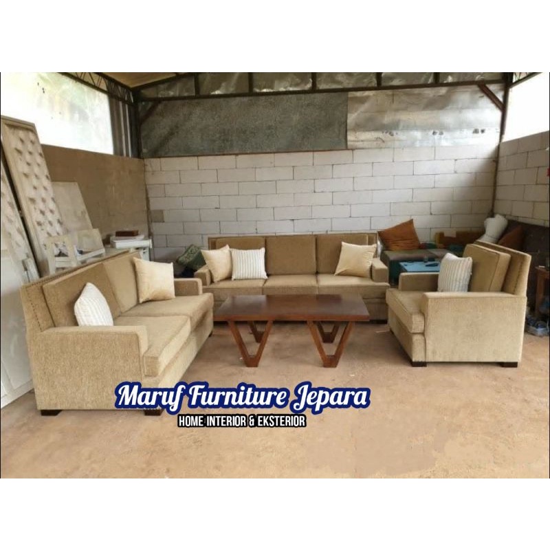 Set Sofa Tamu Minimalis 321 + Meja