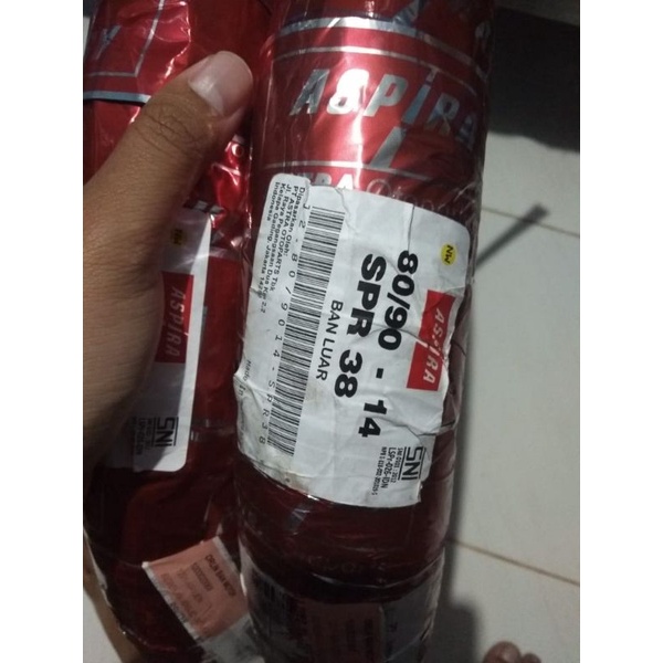 Ban Aspira SPR38 80/90-14 Tube Type/Ban Depan Honda Beat Karbu/Ban Depan Genio/Ban Luar depan Vario1