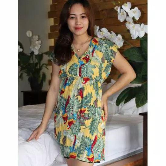 Daster Bali Manohara Pendek - Daster Wanita - Dress Santai Motif Bunga