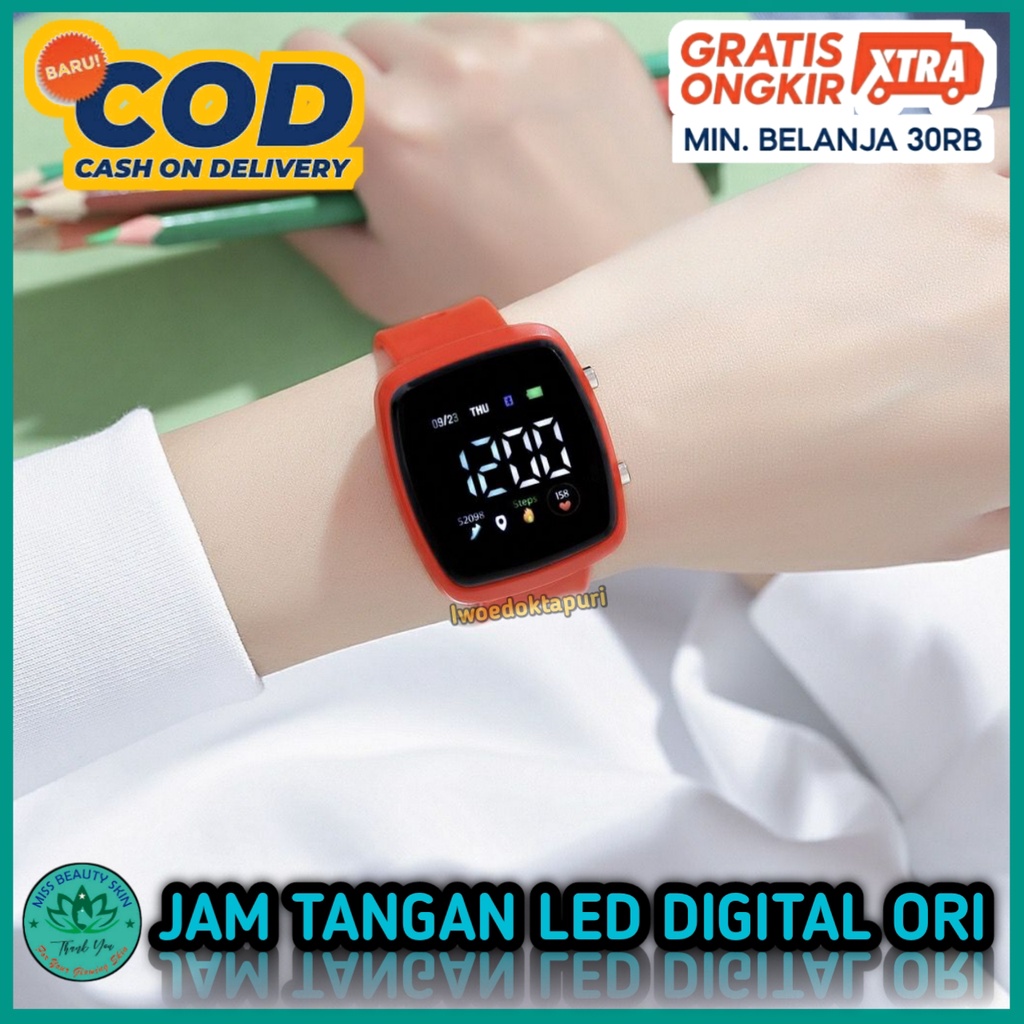 COD Jam Tangan Wanita Pria Led Digital Premium Water Resisten Anti Air Original Rubber Keren Fashion Korea Import Kekinian Couple Untuk Hampers Anak Remaja &amp; Dewasa Laki Perempuan Promo Murah Grosir