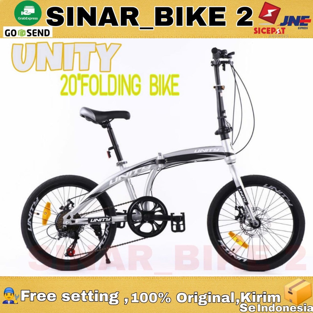 Sepeda Lipat 20 Inch UNITY Rem Cakram 7 Speed