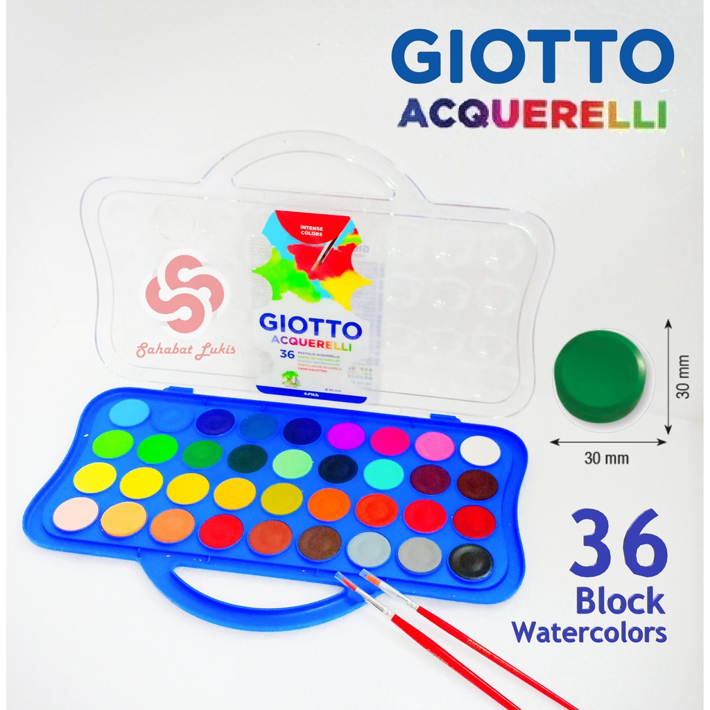 

Giotto Acquerelli 36 Warna (Water Color Cake /Cat Air) / Watercolor Giotto 30mm