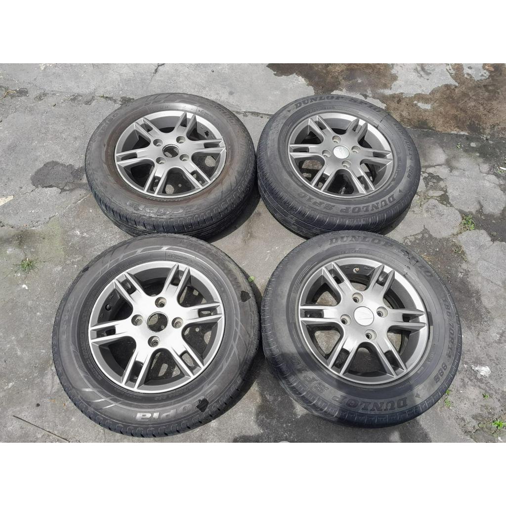 Velg racing Seken Original Copotan Mobil XENIA RING 14 R14X5 HOLE 4X114 SILVER + BAN DUNLOP (2) , BR