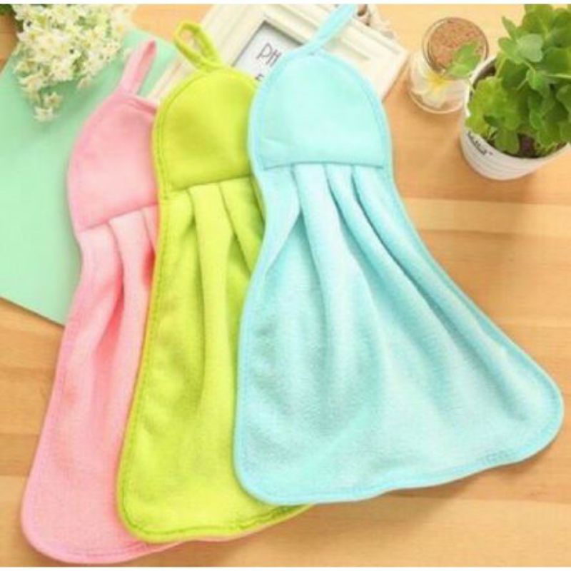 Kain Lap Tangan Polos Hand Towel Dapur / Handuk Gantung Wastafel Coral