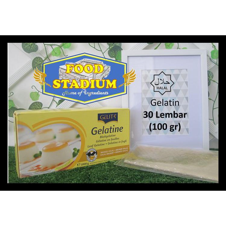 

GELATIN SHEET HALAL BY GELITA, 100 GR / 30 LEMBAR KODE 1127