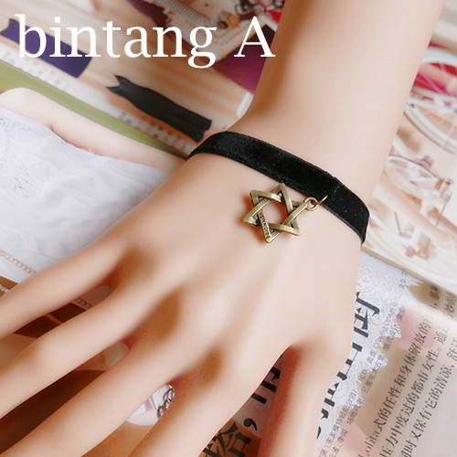 Gelang motif bintang Korea Choker Bracelet star wide bracelet (3D2) jge059