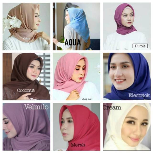 Warna Plum Hijab Bella Square