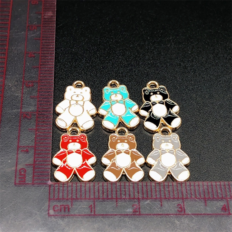 4pcs Liontin Bentuk Beruang Bahan Alloy Untuk Membuat Perhiasan Anting