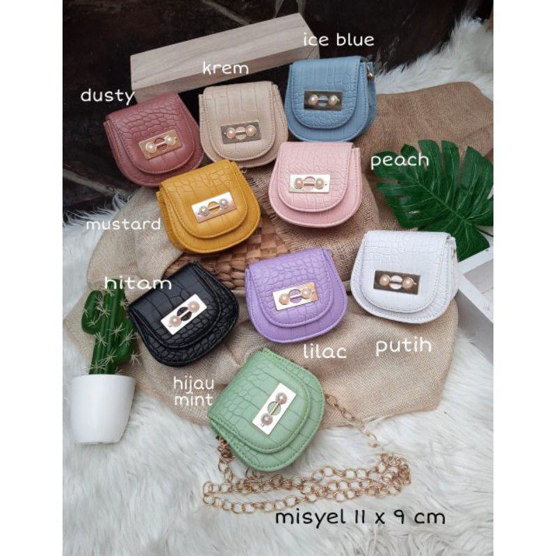 HOT SALE Tas Selempang Rantai Misyel Croco Mini Pearl/Tas Wanita/Tas Slempang Termurah