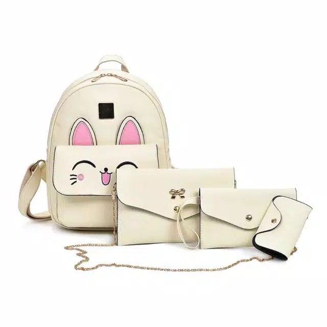 Charyatink - Tas Ransel Korea Wanita Set Beranak Backpack Fashion