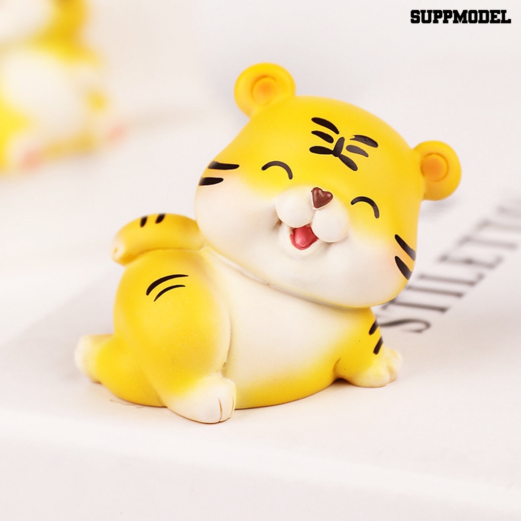 Miniatur Kartun Harimau Bahan Resin Untuk Mobil