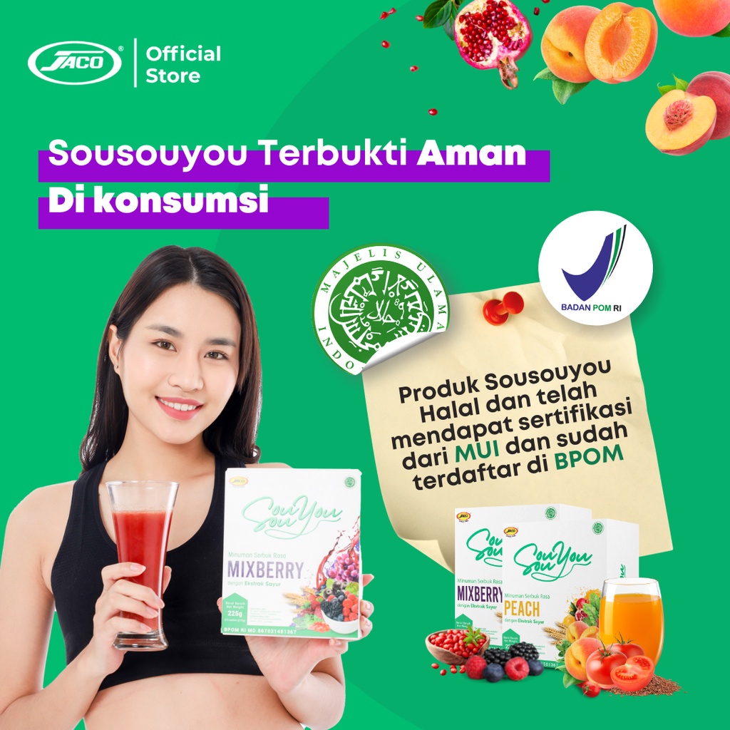 Jaco Sousouyou Enriching Fiber Drink 2 Box Detox Pelangsing Tubuh Minuman Antidioksidan Detox Racun Lemak Tubuh