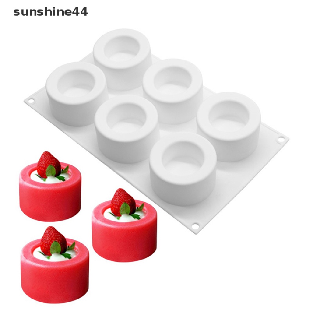 Sunshine Cetakan Puding / Kue / Mousse / Dessert 6 Sekat Bahan Silikon