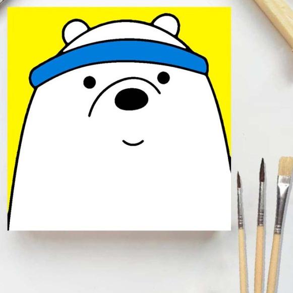 

✫ Paint by number BARE BEAR 2 20x20 Wooden Painting kit/Set Melukis - BARE BEAR 7, 1 pcs ♚