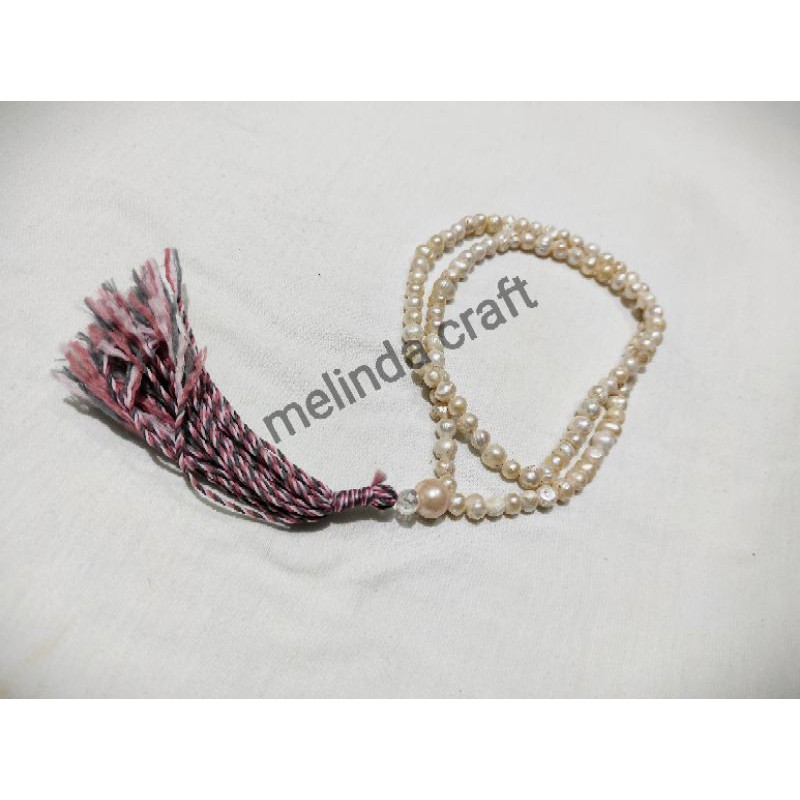 tasbih batu mutiara putih 8mm tasbih batu asli