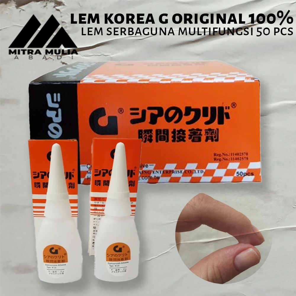 

1 Dus (50 Pcs) Lem Korea G Asli Merk G Original 100%