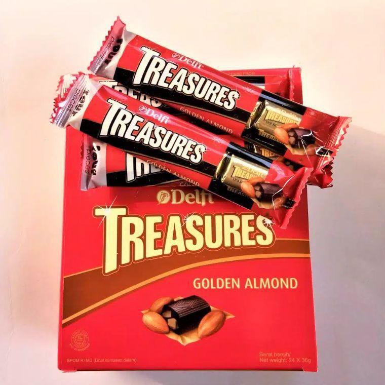 

L4ngsung K!r!ms COKELAT DELFI TREASURES 6 BAR - 24 PCS - GOLDEN ALMOND - COOKIES CREAM - COKLAT |T9B