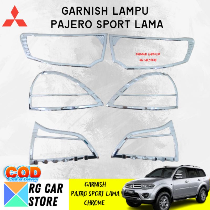 GARNISH PAJERO SPORT LAMA WARNA CHROME DIJAMIN PNP TINGGAL PASANG BERKUALITAS