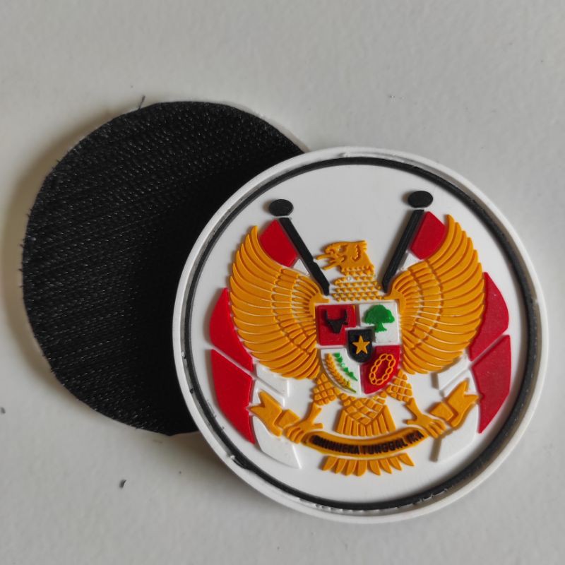 PATCH RUBBER LOGO PP ( PEMUDA PANCASILA) GARUDA BULAT/TEMPELAN EMBLEM KARET VELCRO