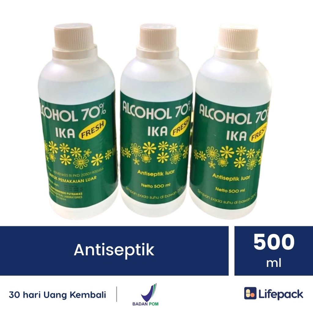 ALKOHOL 70 persen 500 ML - Botol - Antiseptik / Desinfektan - LIFEPACK-500 Ml