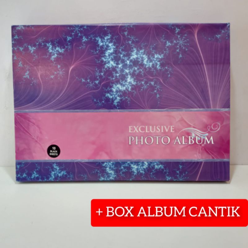 [ COD PROMO ] BUKU ALBUM FOTO WEDDING LANDSCAPE BLACK MAGNETIC PEREKAT 4R 5R 8R 10R + FREE BOX