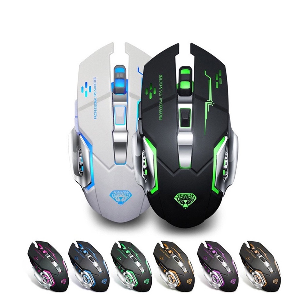 Mouse Gaming Wireless Charging Silent Divipard Q3 7 Color RGB