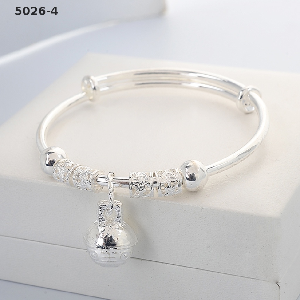 5026-4 Vintage Fashion Women Bell Jewelry Silver Plated Cuff Bracelet Charm Bangle Gift 5026-4