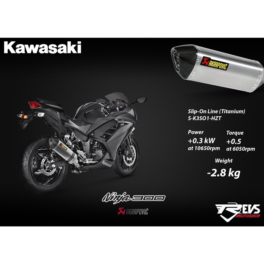 KNALPOT AKRAPOVIC KAWASAKI NINJA 250FI SLIP ON TITANIUM 100% ORI (S-K3SO1-HZT)