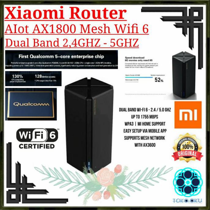 Mi Router Ax1800 Dual Band Wifi 6 Router Alot Ax1800 2,4Ghz - 5Ghz - Cn Version Cisiimart